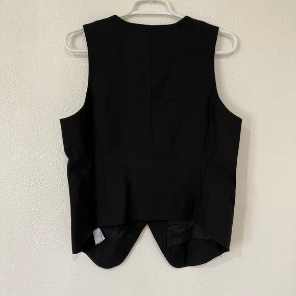 NWT Madewell Single Breasted Scoopneck Vest Top Sleeveless True Black Size 8 - Picture 3 of 6